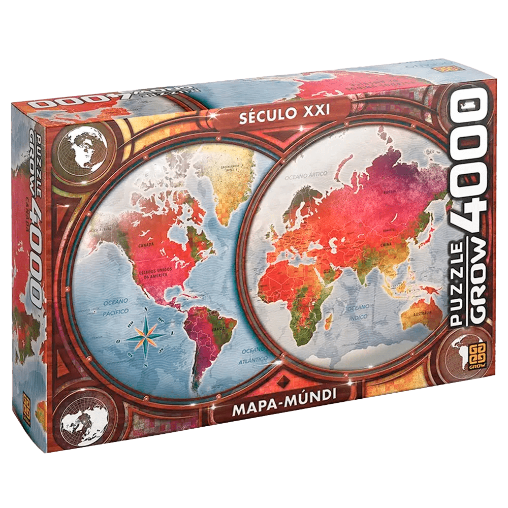 Puzzle 4000 peças Mapa/Múndi / Puzzle 4000 World Map Parts - Grow