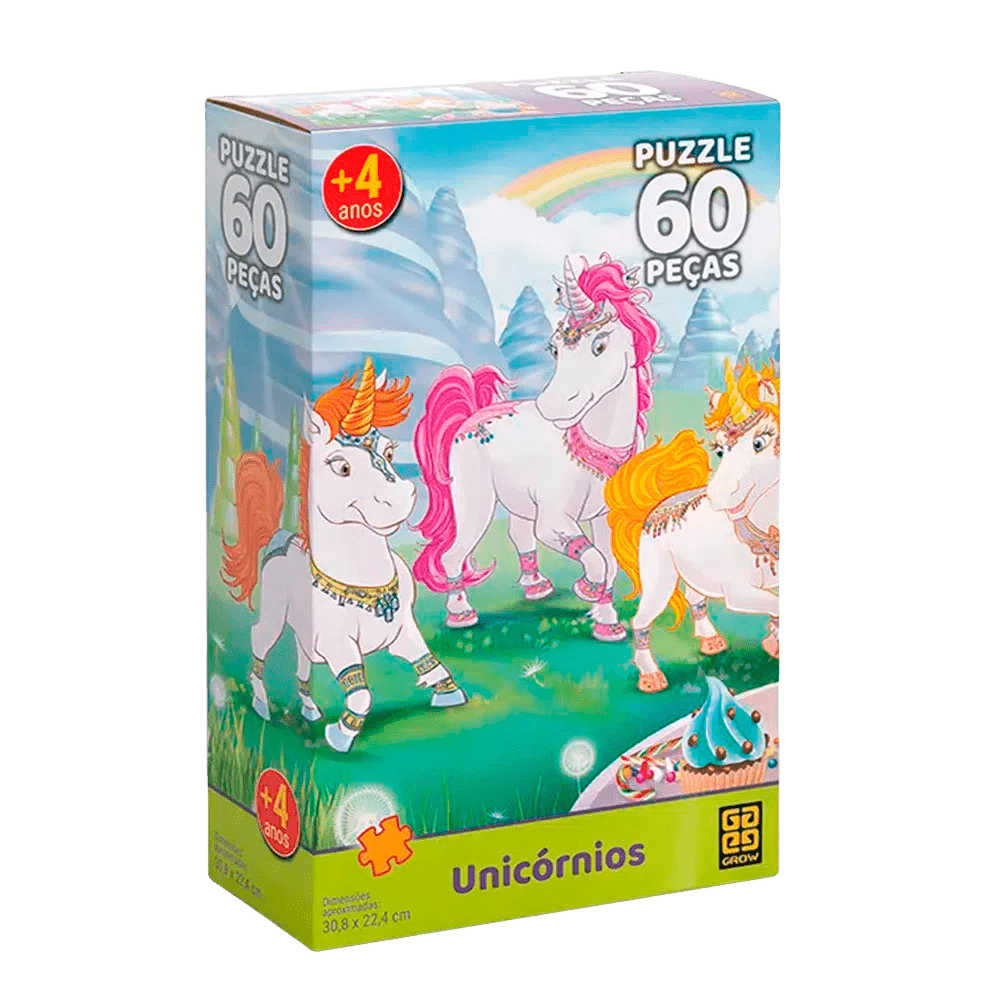 Puzzle 60 peças Unicórnios / Puzzle 60 unicorns pieces - Grow