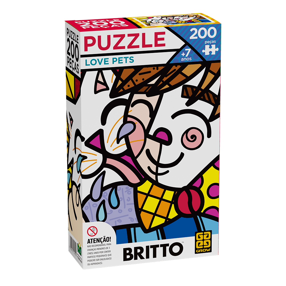 Puzzle 200 peças Romero Britto Love Pets / Puzzle 200 pieces Romero Britto Love Pets - Grow