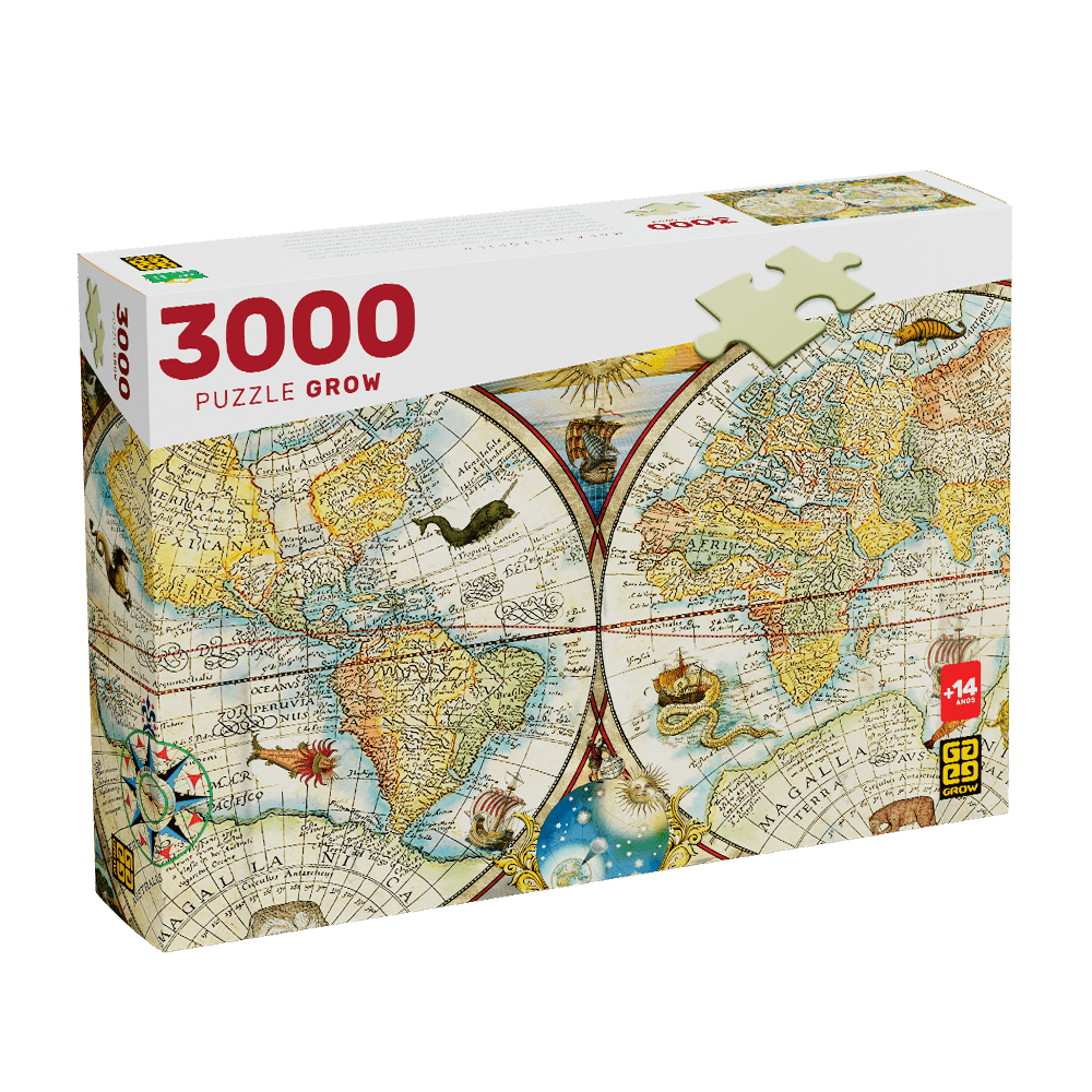 Puzzle 3000 peças Mapa Histórico / Puzzle 3000 Parts Historical Map - Grow