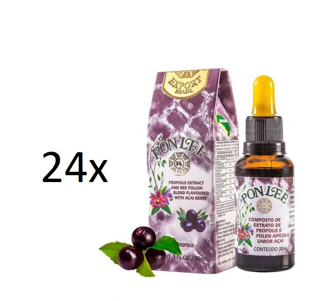 Lot of 24x30ml Acai Flavor Bee Pollen Alcoholic Propolis Extract 30ml - Pon Lee