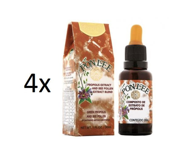Lot of 4x30ml Bee Green Propolis Extract Pollen Alcoholic Sunyata - Pon Lee