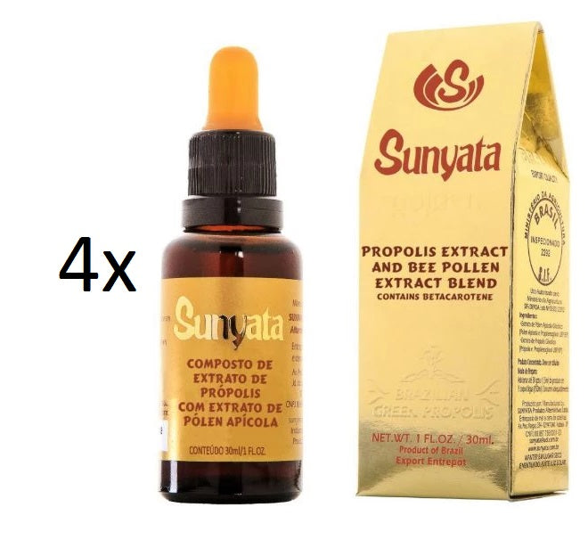 Lot of 4x30ml Alcoholic Propolis Extract Bee Pollen Sunyata Golden - Pon Lee