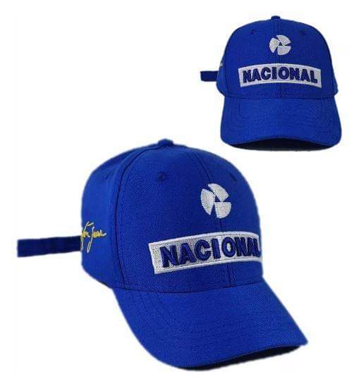 Ayrton Senna Blue Formula 1 National Retro Promotion Adult Cap Replica