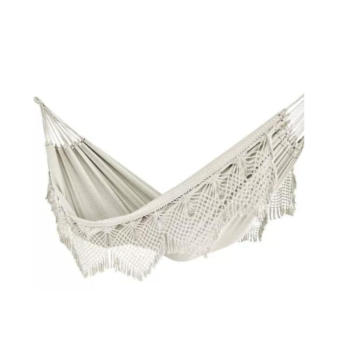 Luxury Couple Giant Hammock Rest Sleep w/ Macrame Cru Raw 4.4m x 1.52m