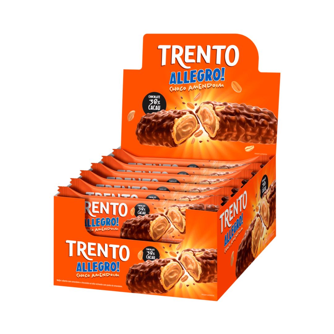 Brazilian Peccin Trento Allegro Chocolate Peanut Wafer Candy 16x35g