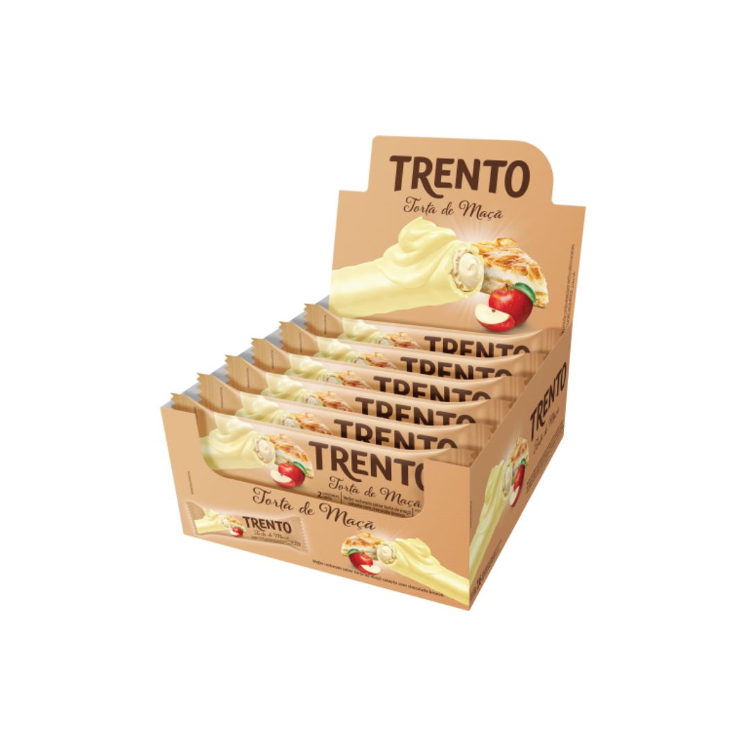 Brazilian Peccin Trento Apple Pie Flavour Chocolate Wafer Candy 16x32g