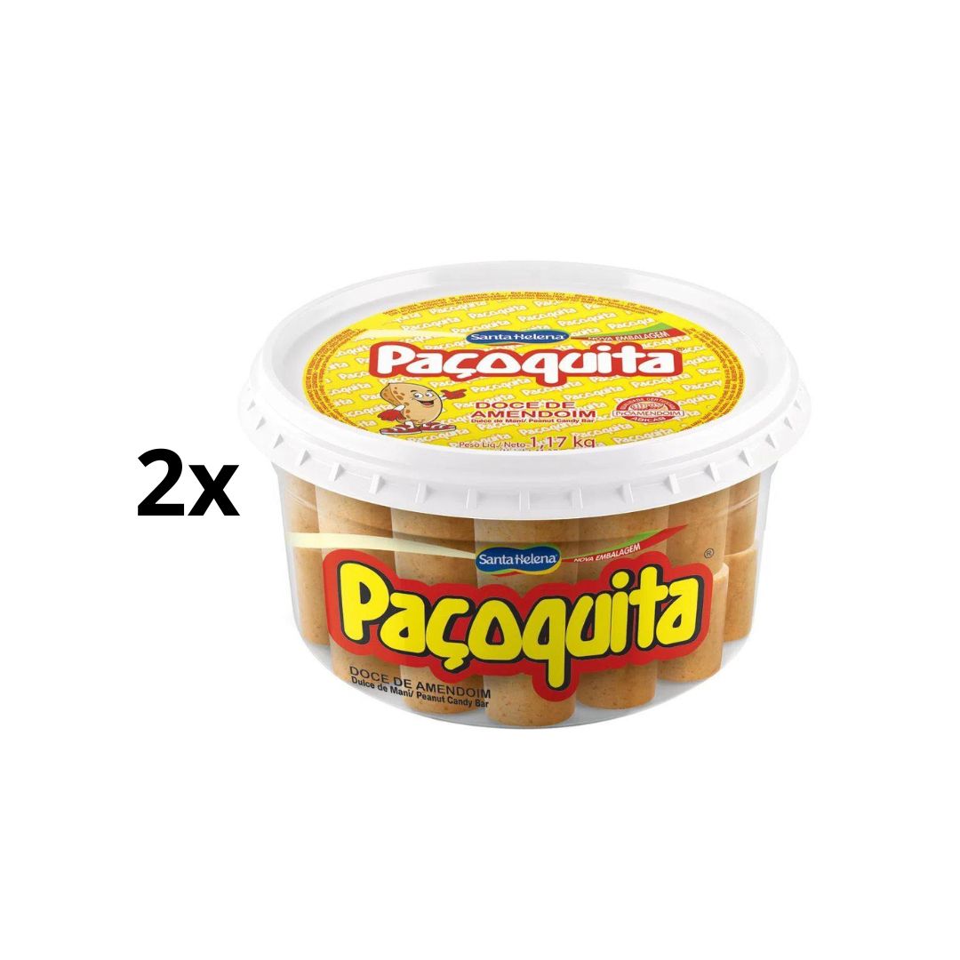 Lot of 2 Santa Helena Pacoquita Peanut Candy Dessert Food 1.17Kg 65 units each