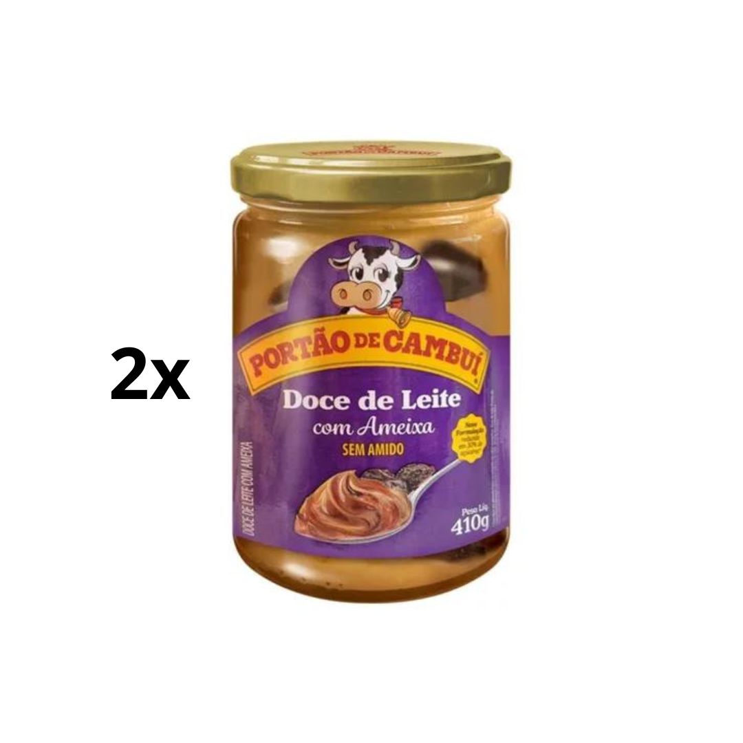 Lot of 2 Portao do Cambui Milk Cream w/ Plum Candy Sweet Dulce de Leite 410g