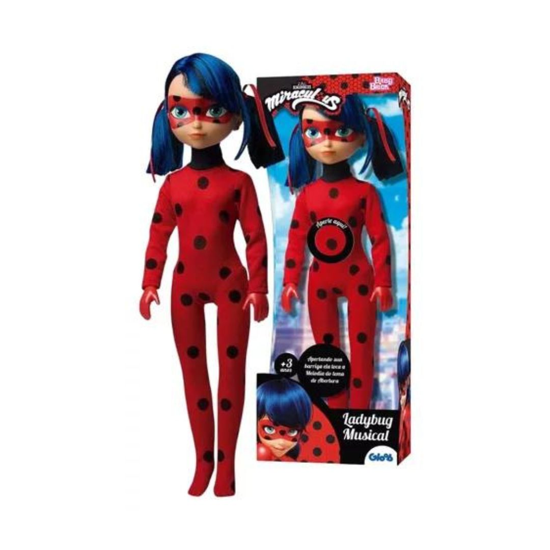 Brazilian Baby Brink Miraculous Lady Bug Doll Toy 53cm with Sound