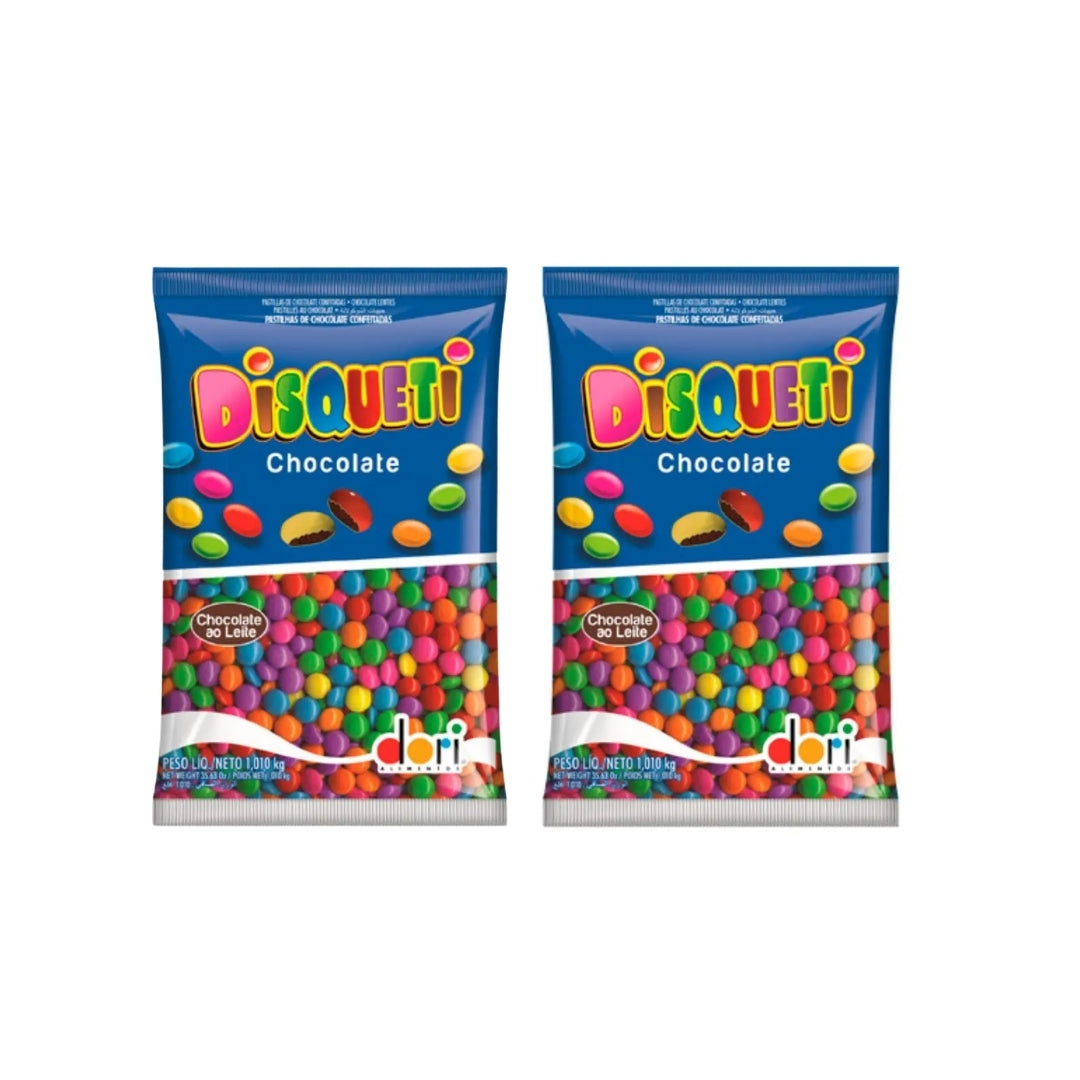 Lot of 2 Dori Disqueti Milk Chocolate Confeti Candy Sweet Food 1Kg