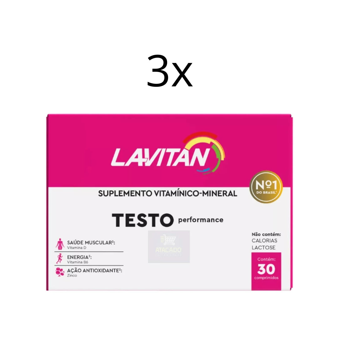 Lot of 3 Lavitan Testo Femme ZMA Vitality Women Supplement 30 Tablets Cimed
