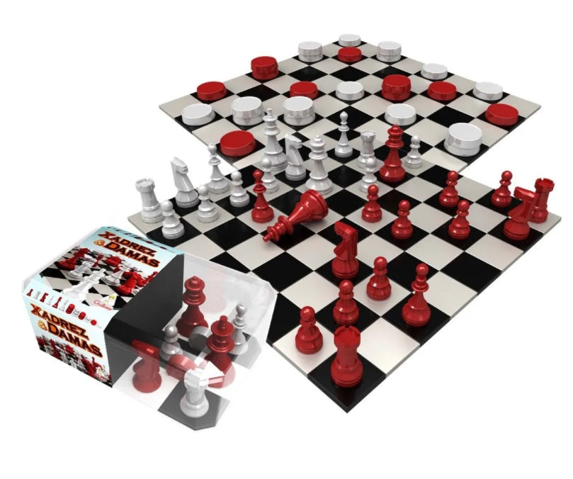 Brazilian Original Gulliver Xadrez Chess Acrylic Board Set Logic Game Kids Toys