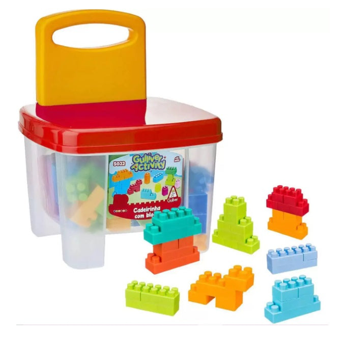 Brazilian Gulliver Chair Bricks & Klicks Mount Stack Up Blocks Toys Kids 40 Pcs