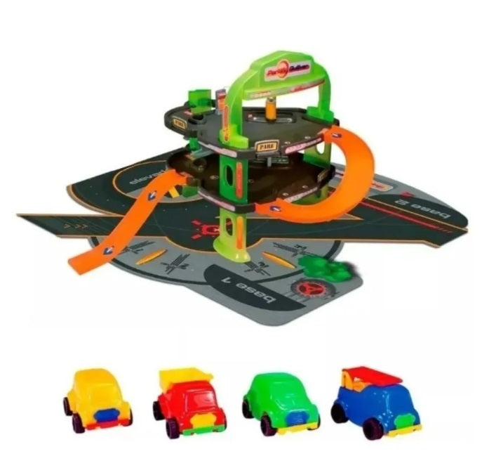 Brazilian Original Gulliver Parking Carwash Gas Station Elevator Kids Play Toys