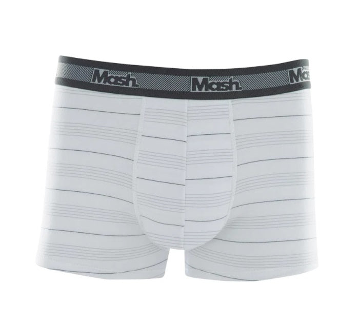 Lot of 3 Mash Striped Cotton Boxer White Men Confortable Underwear Brazilian