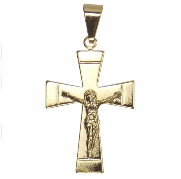 Brazilian Crucufix Diamond Gold Plated Pendant Religious Collectible Jewelry