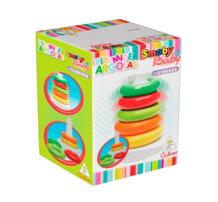 Brazilian Original Gulliver Colorful Play Pyramid Rings Kids Toys Smoby Baby