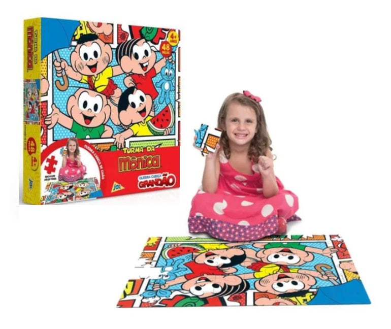 Brazilian Original Turma da Mônica Gang Jigsaw Big Pieces Kids Puzzle 48 Pieces