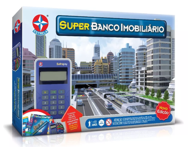 Super Banco Imobiliario w/ Card Machine Monopoly Replica Board Game Kids Play - Estrela