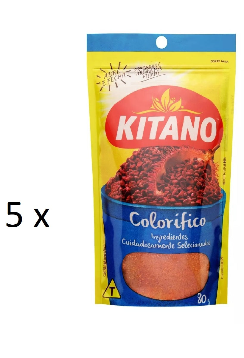 Lote 5 x 80g Original Brasil Urucum Colorífico Spice Colorau Coloring – Kitano