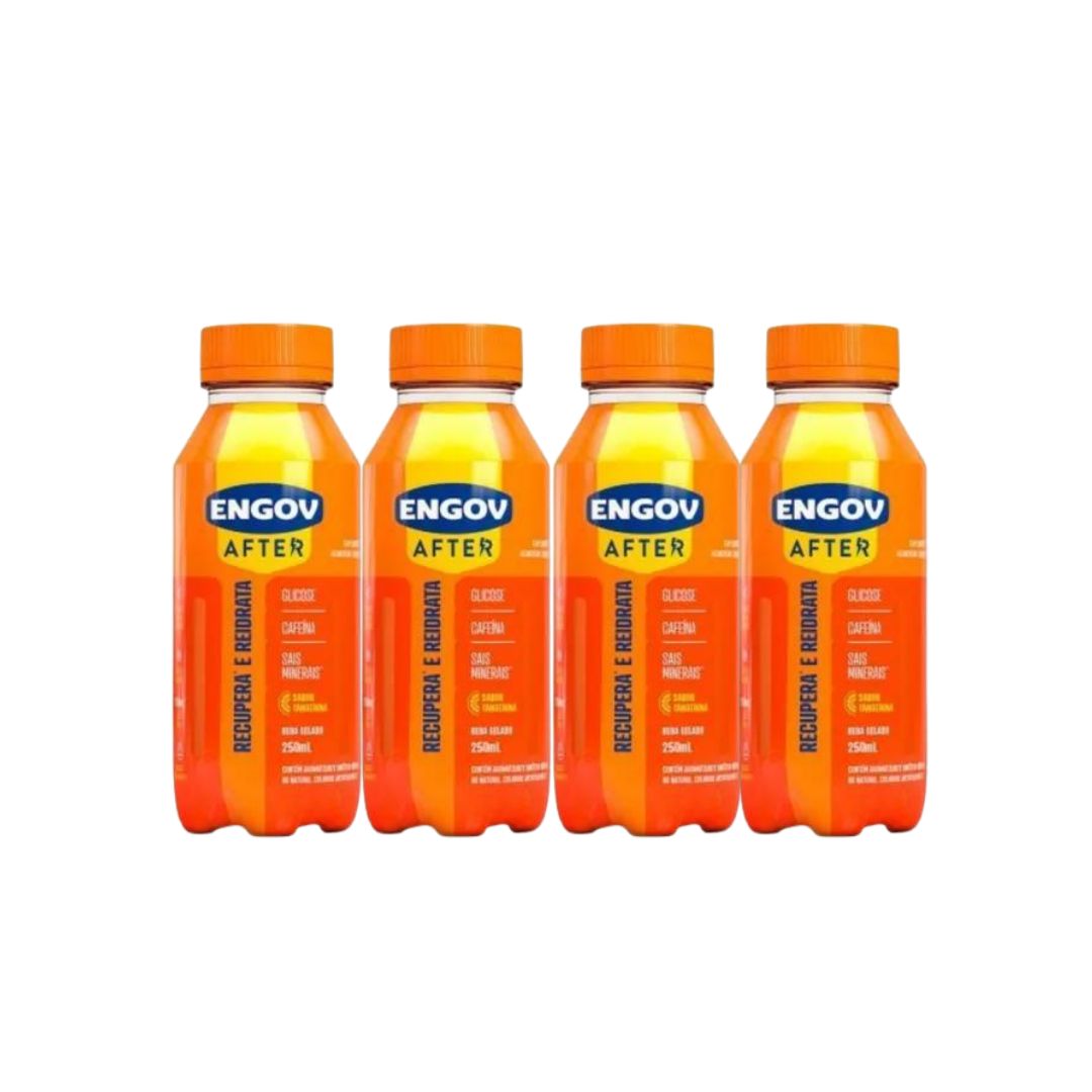 Lot of 4 Engov After Tangerine Flavor Hangover Recovery Rehydrate Drink 250ml
