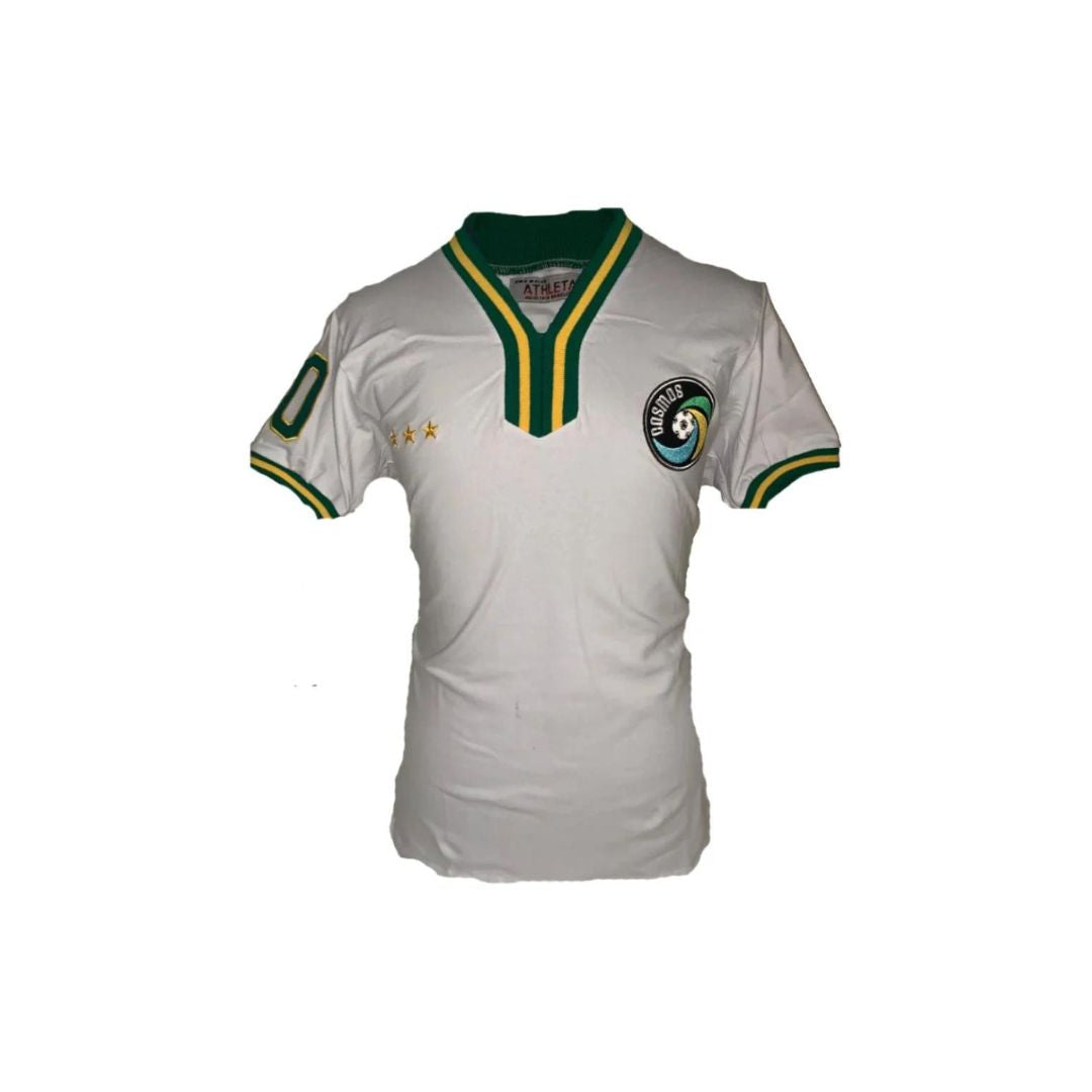 Cosmos Pele The 70's Soccer Player White Uniform T-shirt Athleta Size M