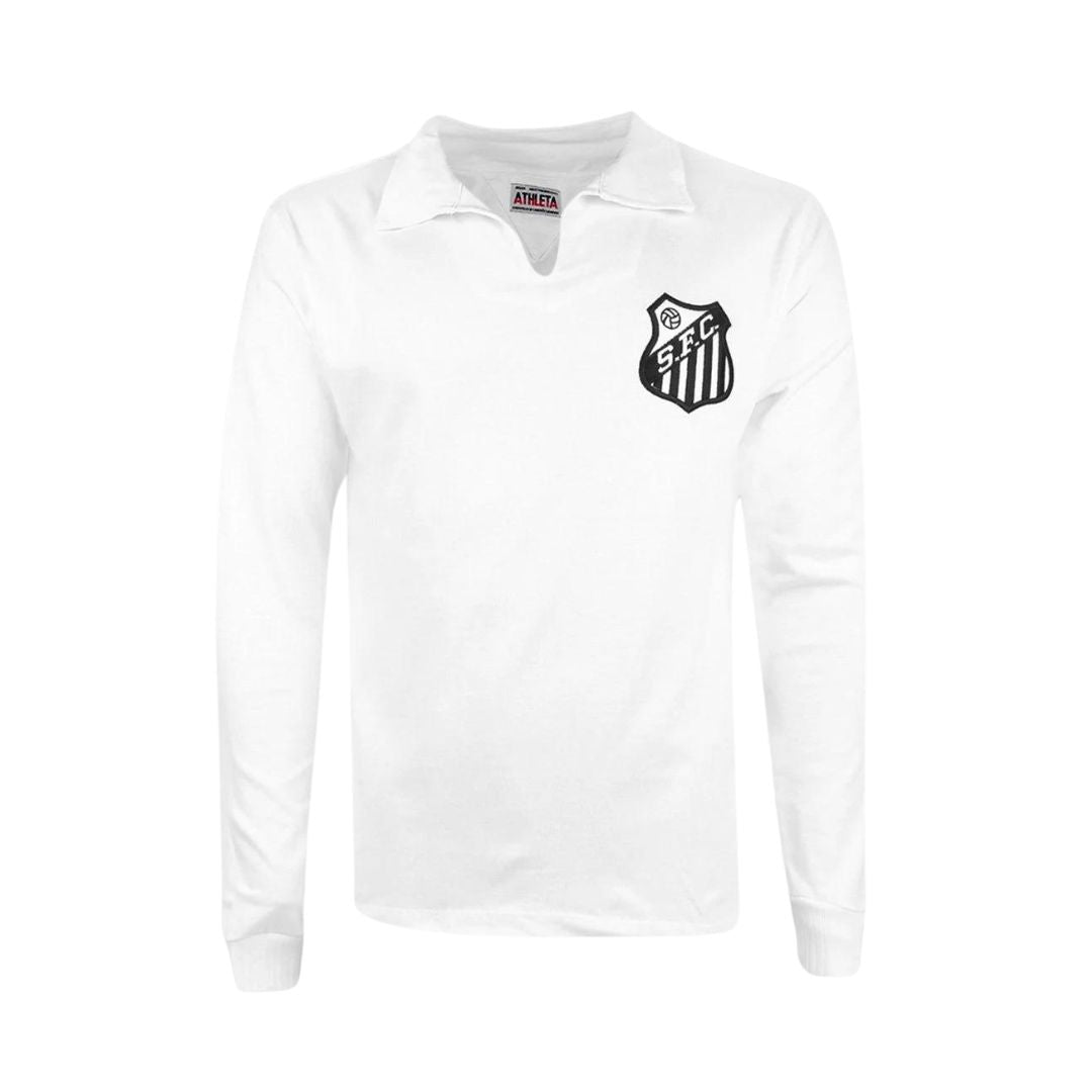 Santos Soccer Team 1962 / 1963 White T-shirt M Size Long Sleeve Athleta