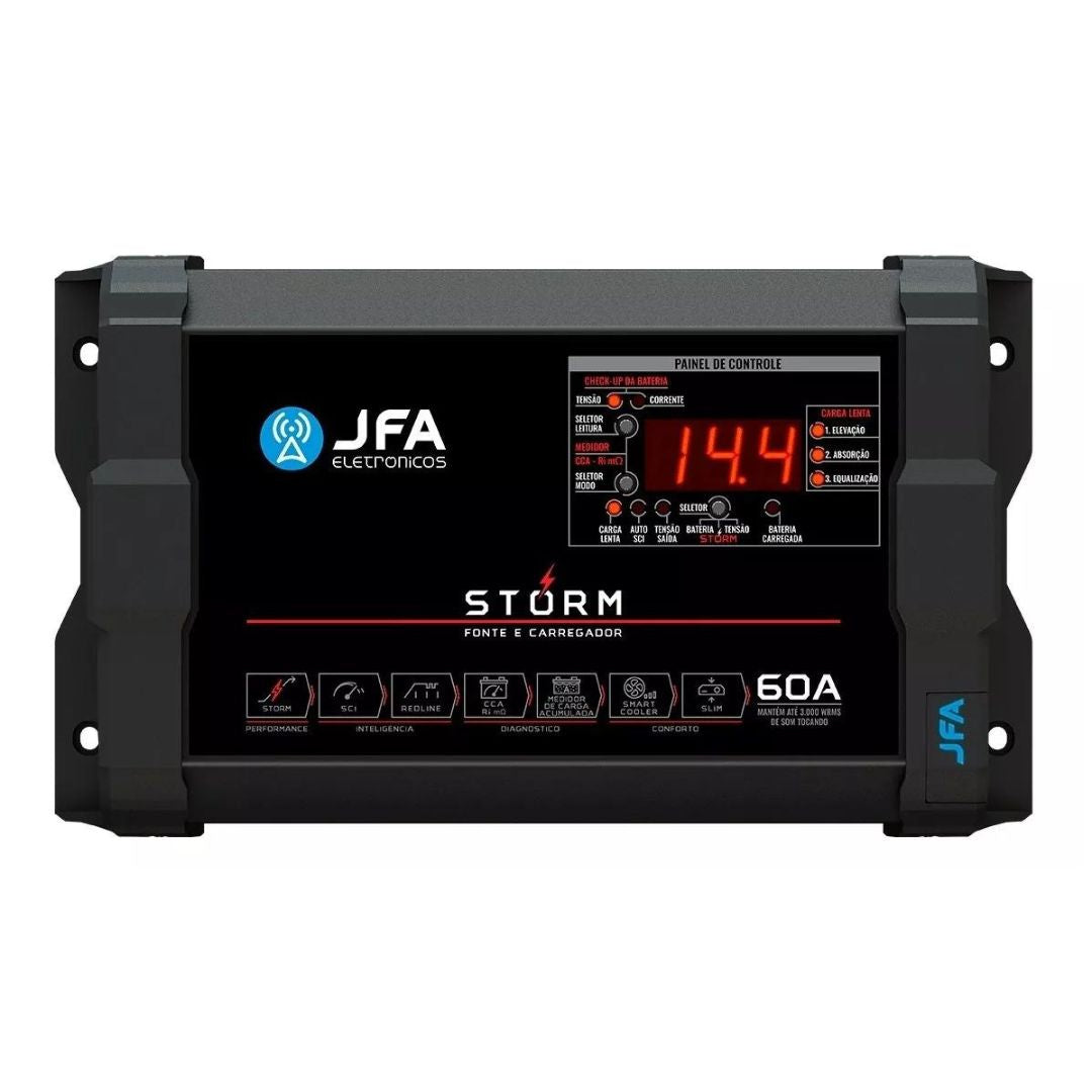 Storm 60A Bivolt Automotive Charger Source Car Power Supply Battery JFA