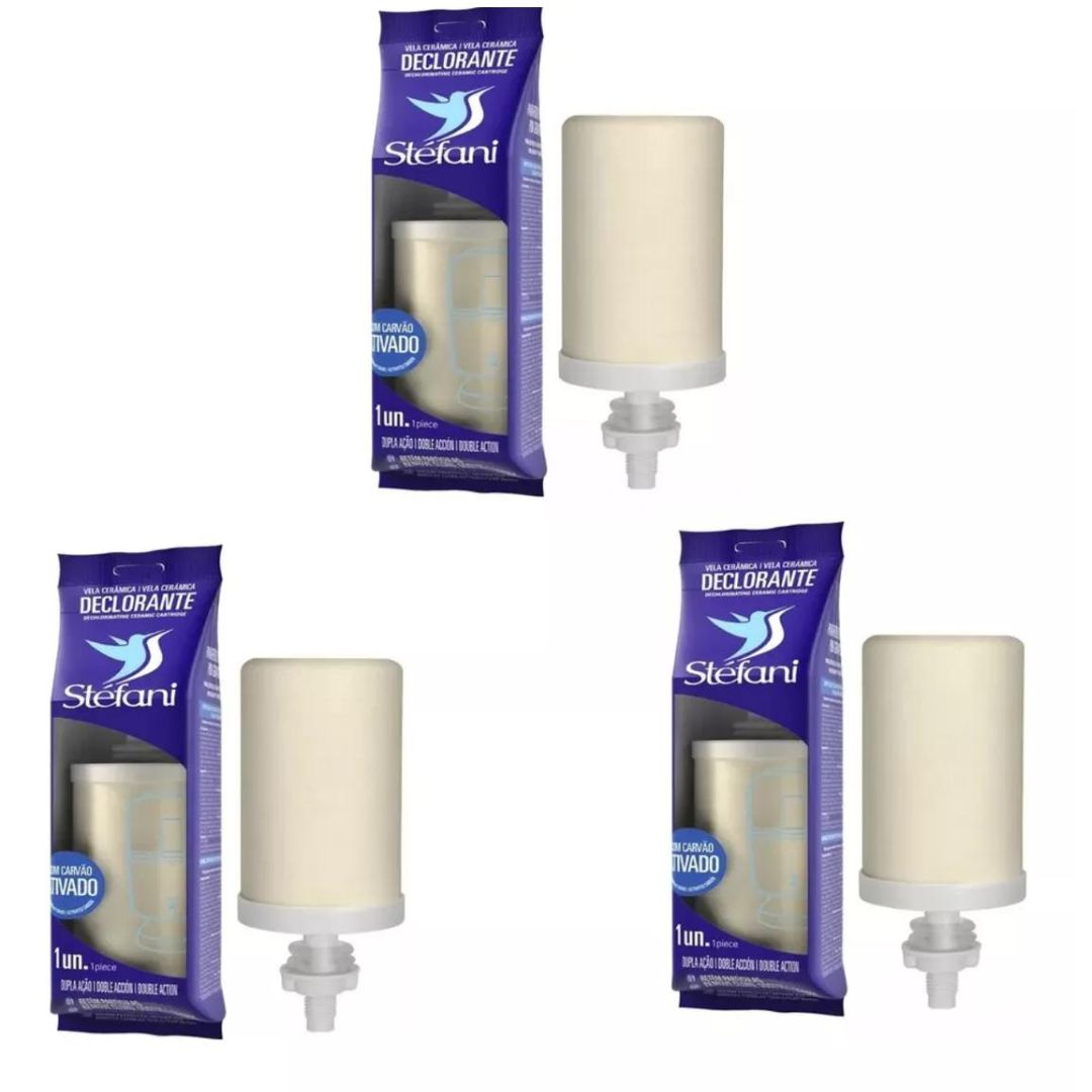 Lot of 3 Ceramic Dechlorinating Filter Candles Water Purifying Filter Stefani