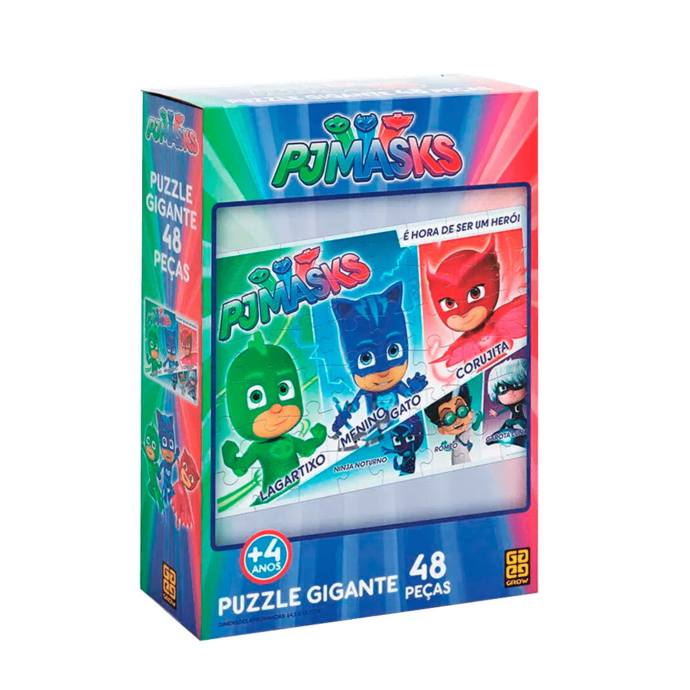 Puzzle Gigante 48 peças PJ Masks / Giant Puzzle 48 Pieces PJ Masks - Grow