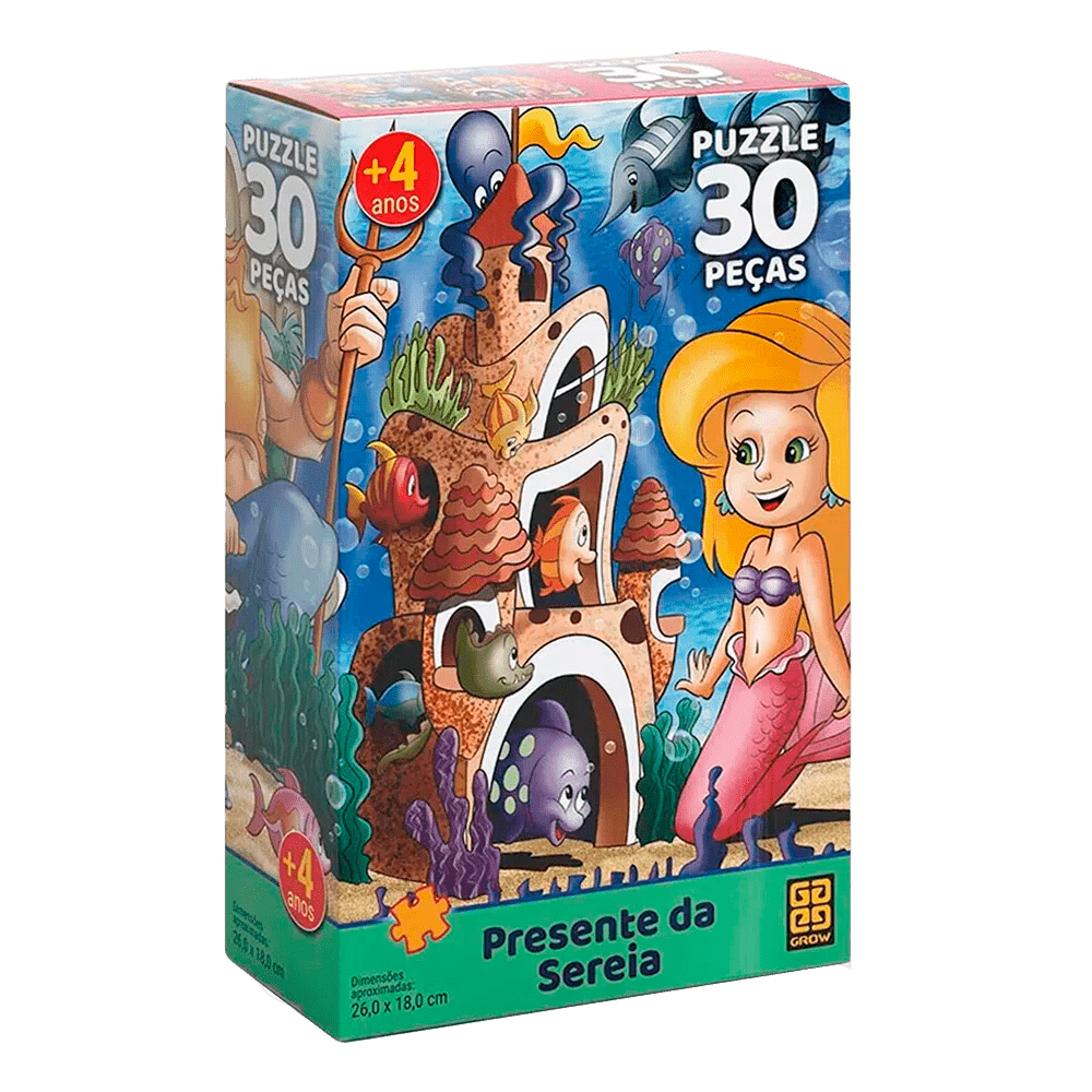 Puzzle 30 peças Presente da Sereia / Puzzle 30 pieces Mermaid gift - Grow