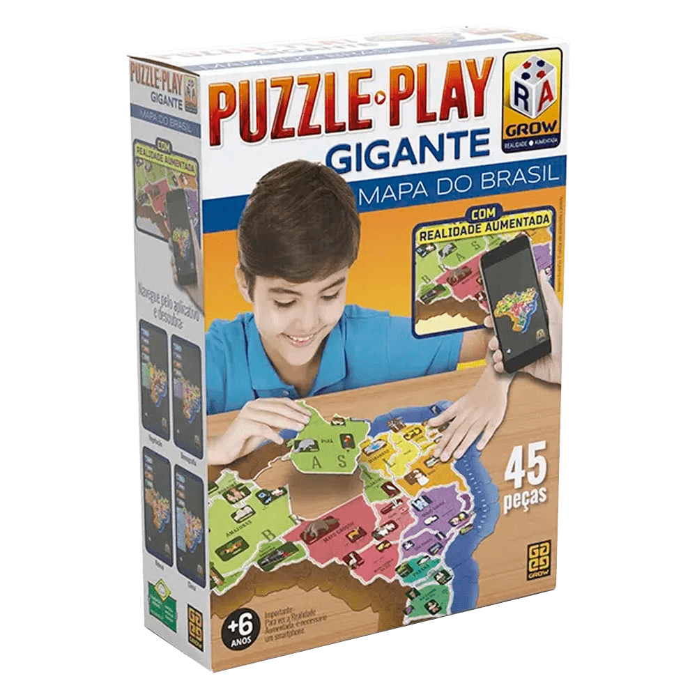 Puzzle Play Gigante Mapa do Brasil / Puzzle Play Giant Map of Brazil - Grow