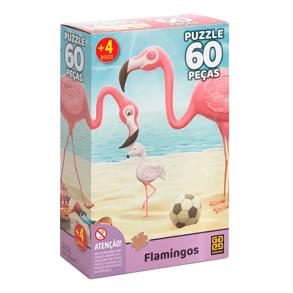 Puzzle 60 peças Flamingos / Puzzle 60 pieces flamingos - Grow