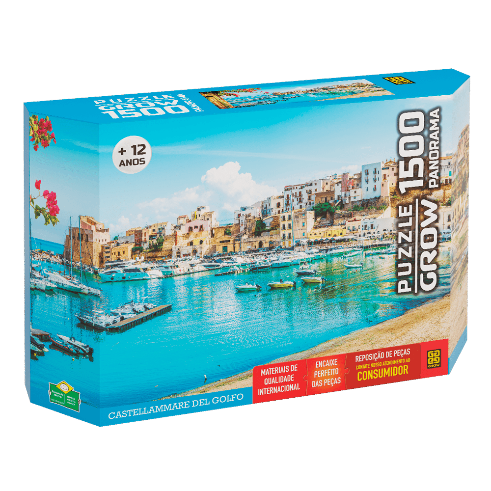 Puzzle 1500 peças Panorama Castellammare del Golfo / Puzzle 1500 pieces Panorama Castellammmare del Golfo - Grow