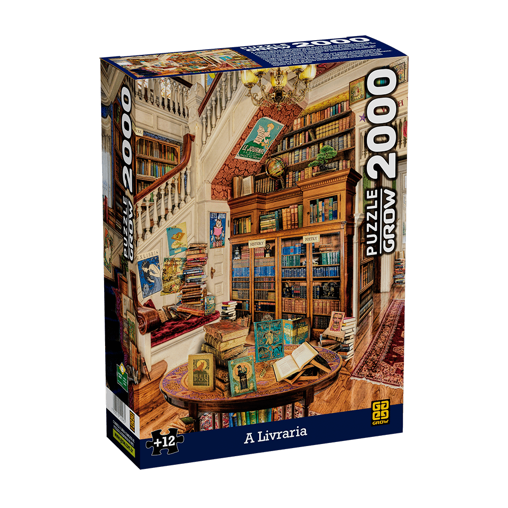 Puzzle 2000 peças A Livraria / Puzzle 2000 pieces the bookstore - Grow