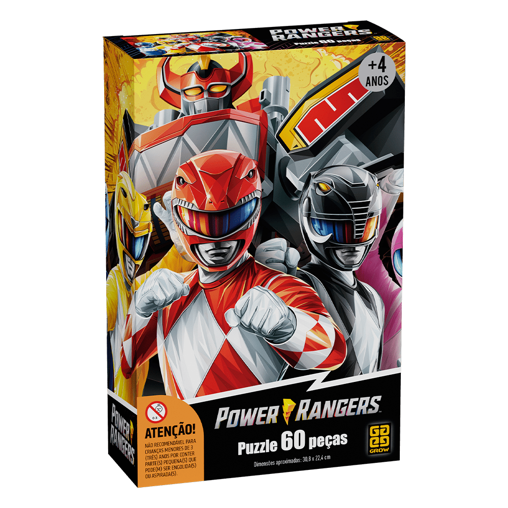 Puzzle 60 peças Power Rangers / PUZZLE 60 PUTS POWER RANGERS - Grow