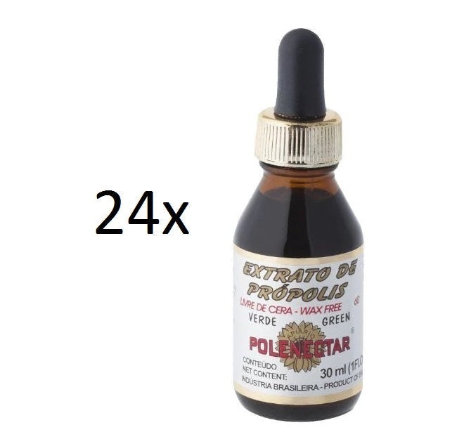 Lot of 24x30ml Original Green Bee Propolis Extract 60 Wax Free - Polenectar
