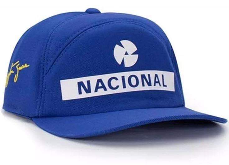 Ayrton Senna Blue Cap Official National Bank Formula 1 Replica Adult Cotton