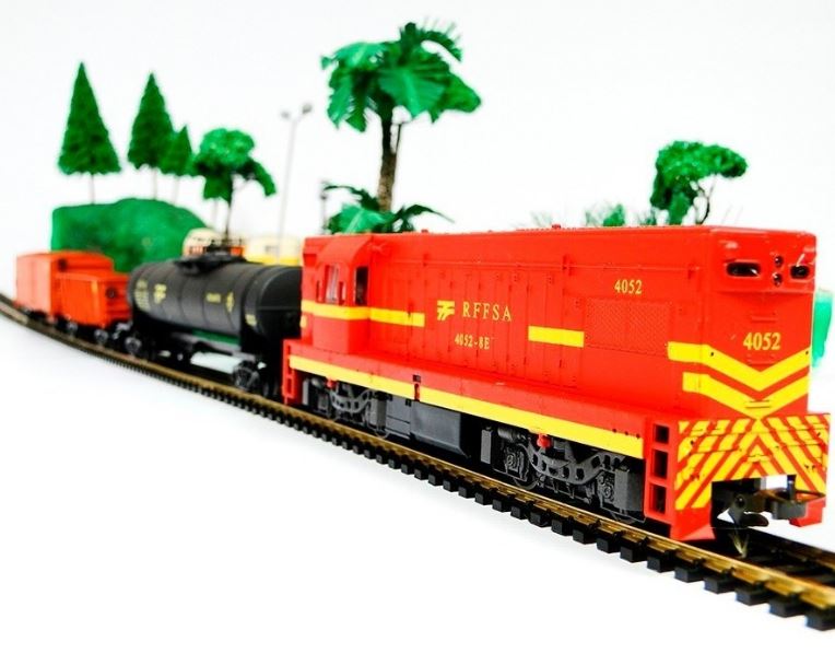 Frateschi Freight Train RFFSA 6511 Wagon Eletric Locomotive Miniature HO Scale 1:87 Collection