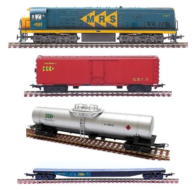 6522 Freight Train Frateschi Wagon Eletric Miniature HO Scale 1:87 Collection Locomotive