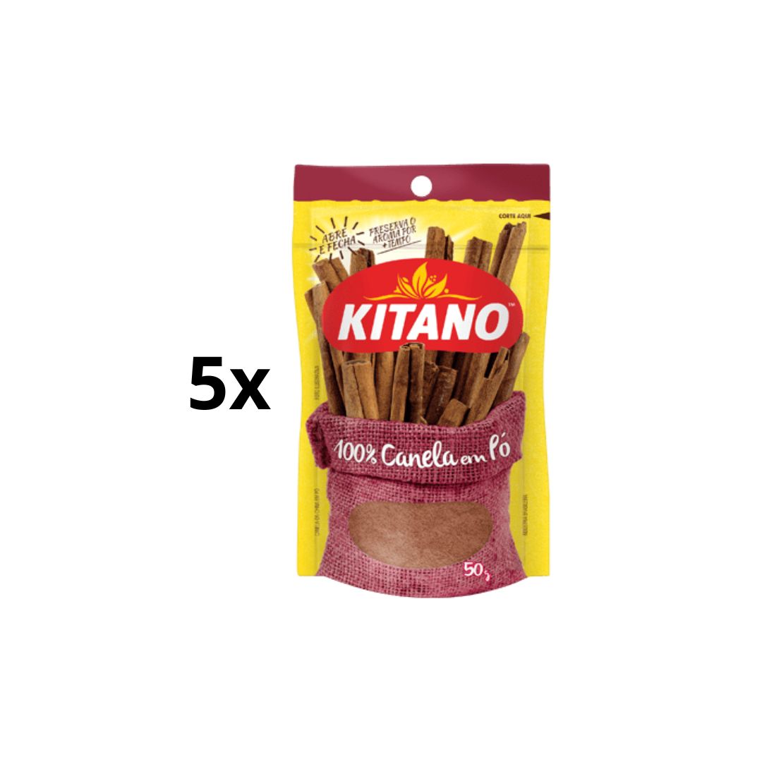 Lot of 5 Brazilian Kitano Cinnamon Powder Canela Seasoning Spice Cooking 50g