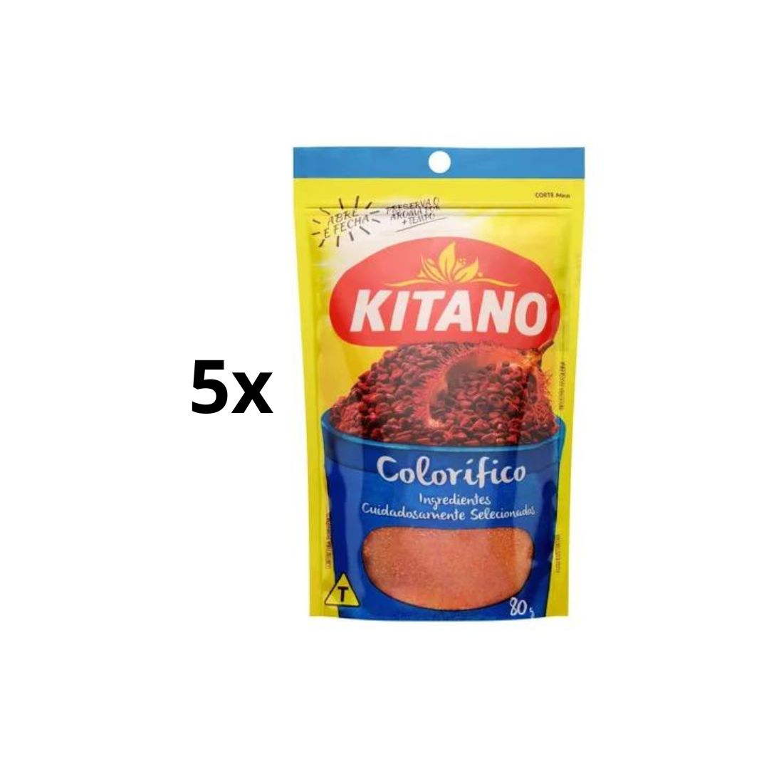 Lot of 5 Kitano Colorífico Colorau Seasoning Spice Urucum Food Coloring 80g