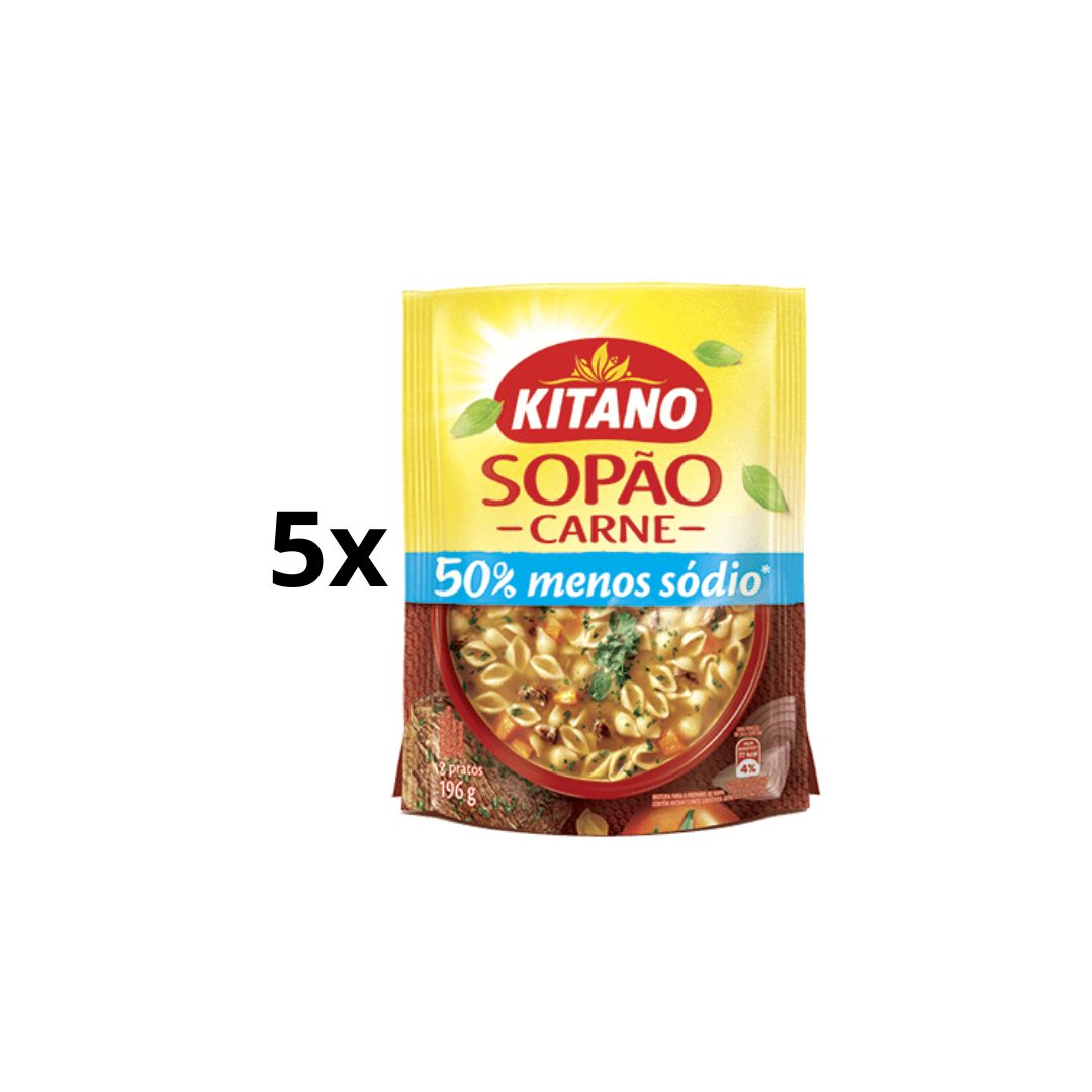 Lot of 5 Brazilian Kitano Sopão Carne Meat Soup Flavour Seasoning Spice Cooking 196g