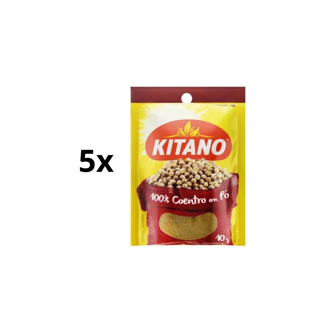 Lot of 5 Brazilian Kitano Coentro Coriander Powder Seasoning Spice Cooking 10g