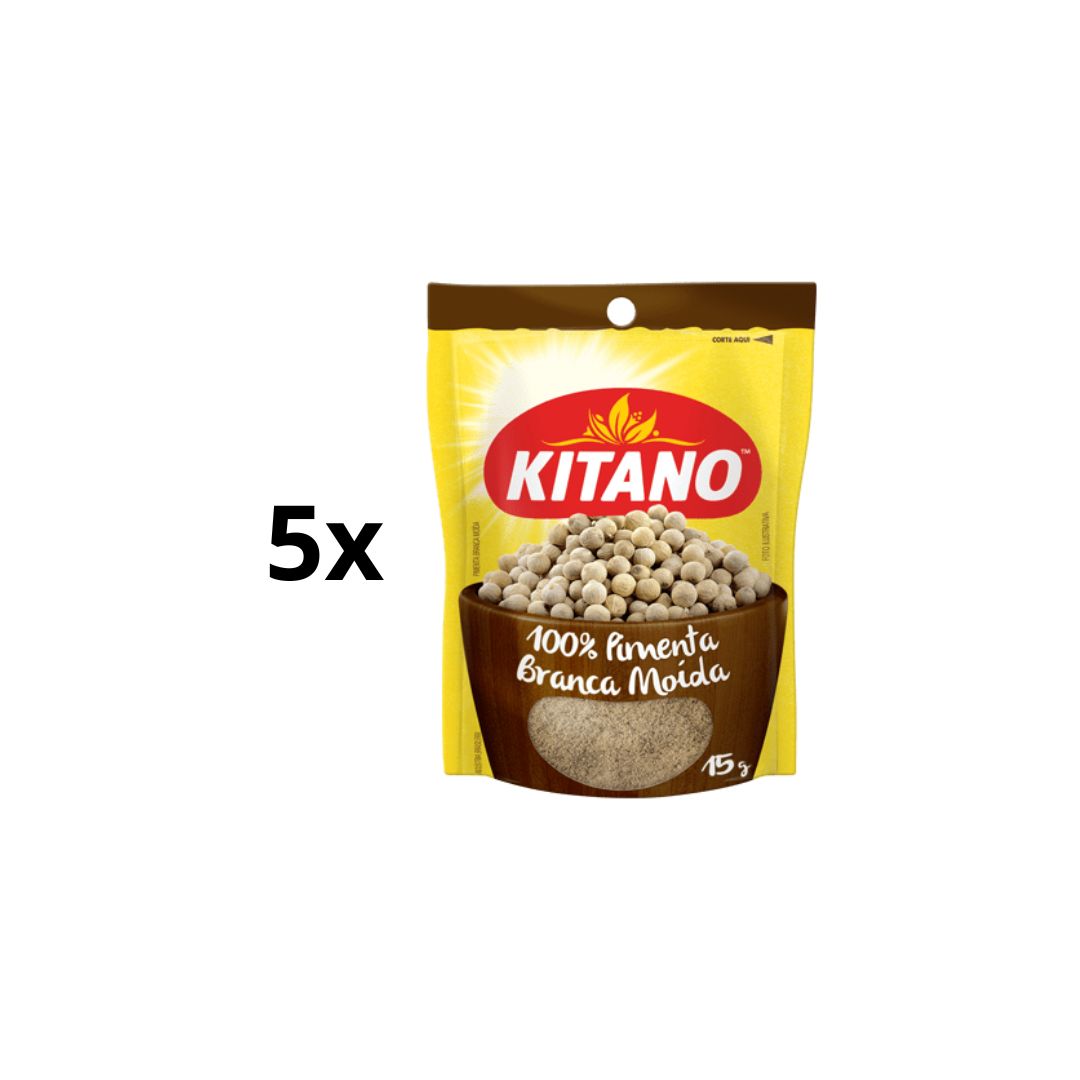 Lot of 5 Brazilian Kitano Ground White Pepper Seasoning Spice Cooking 15g