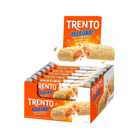 Brazilian Peccin Trento Allegro White Chocolate Peanut Wafer Candy 16x35g
