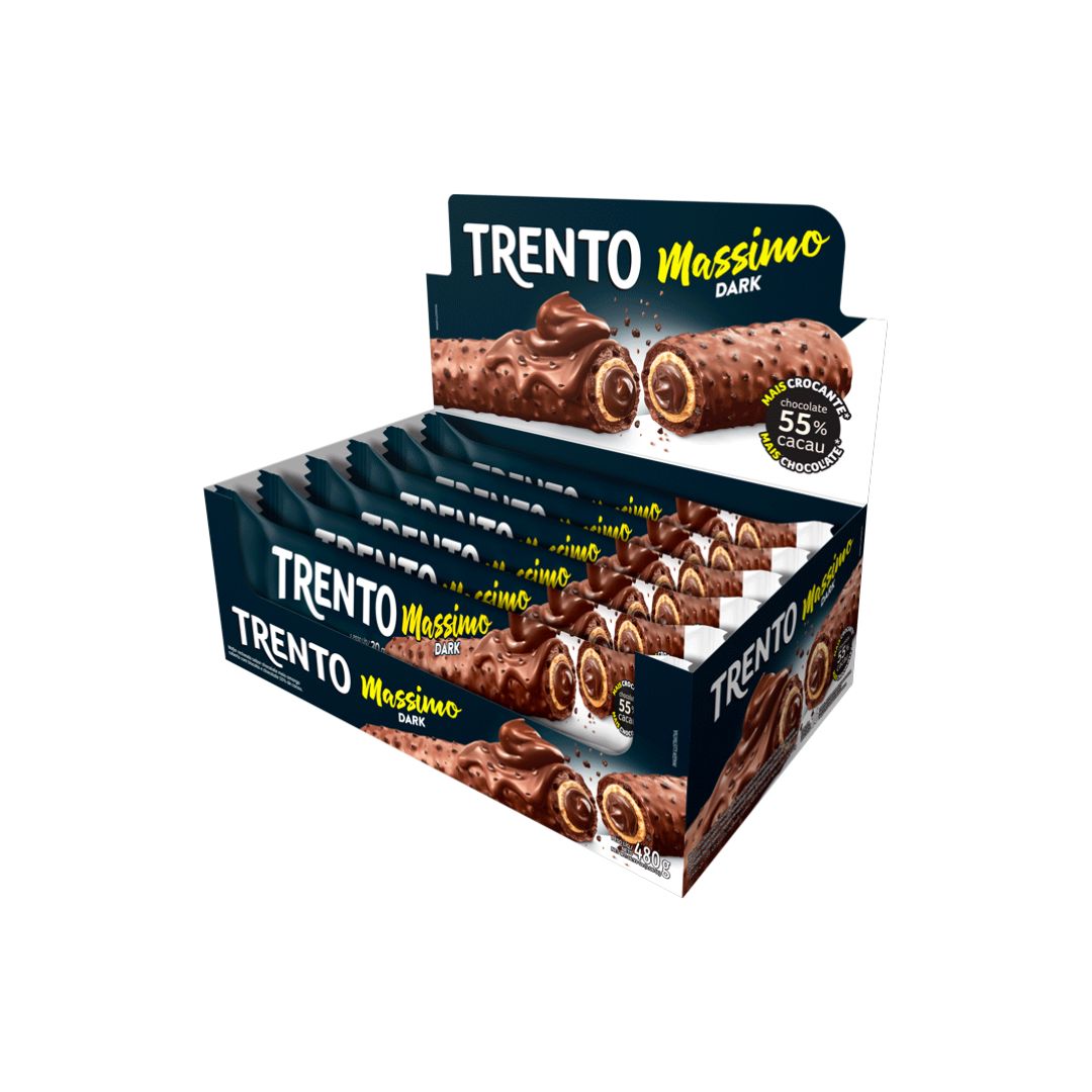 Brazilian Peccin Trento Massimo Dark Chocolate Wafer Candy 16x30g