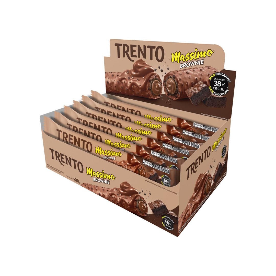 Brazilian Peccin Trento Massimo Chocolate Brownie Wafer Candy 16x30g