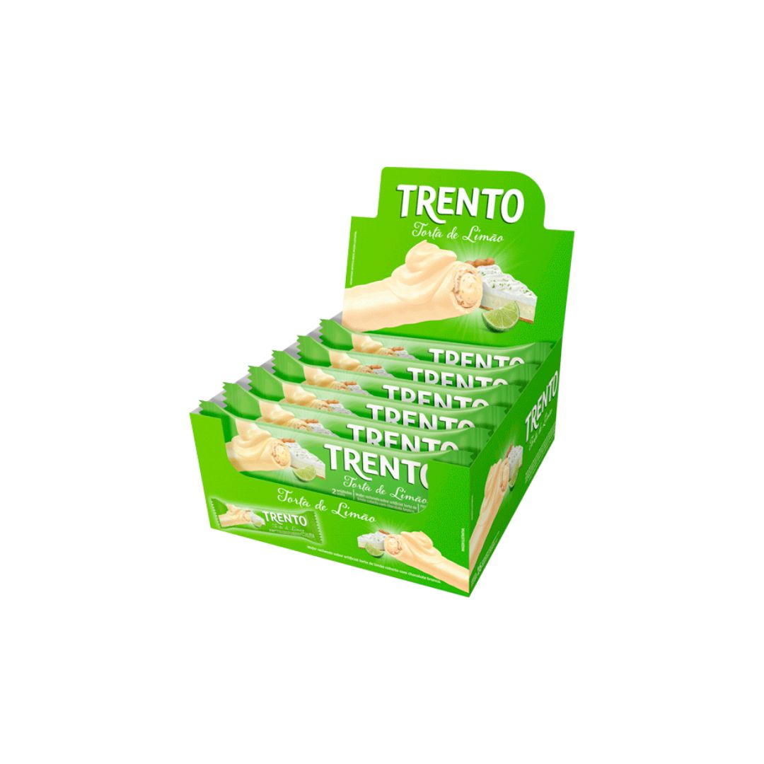 Brazilian Peccin Trento Lemon Pie Flavour Chocolate Wafer Candy 16x32g